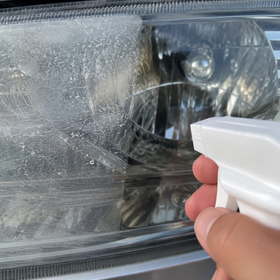 Spray removed hard water spots AND fine scratches
